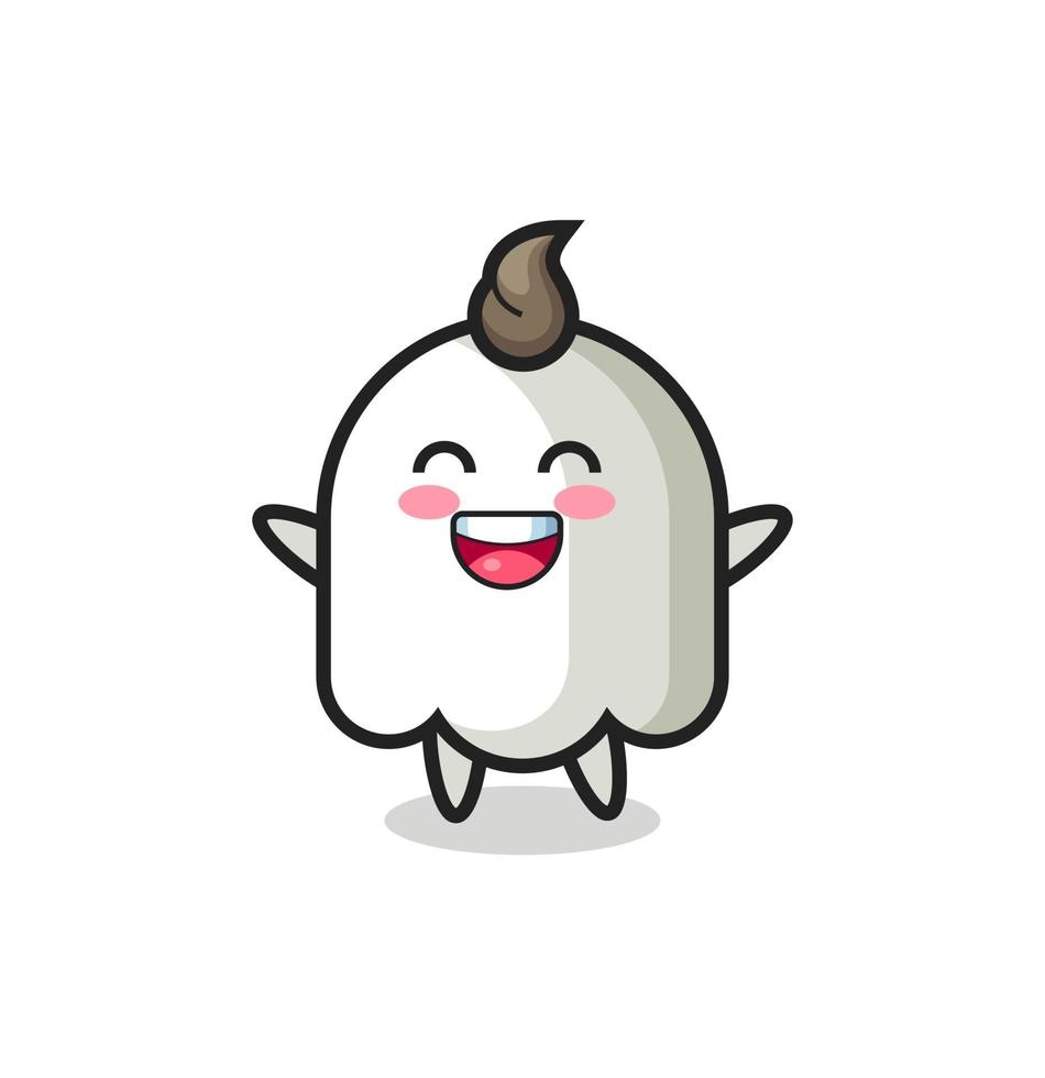 happy baby ghost stripfiguur vector