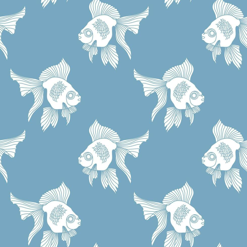 naadloos patroon, schattig elegant vis Aan blauw water achtergrond. afdrukken, achtergrond, vector