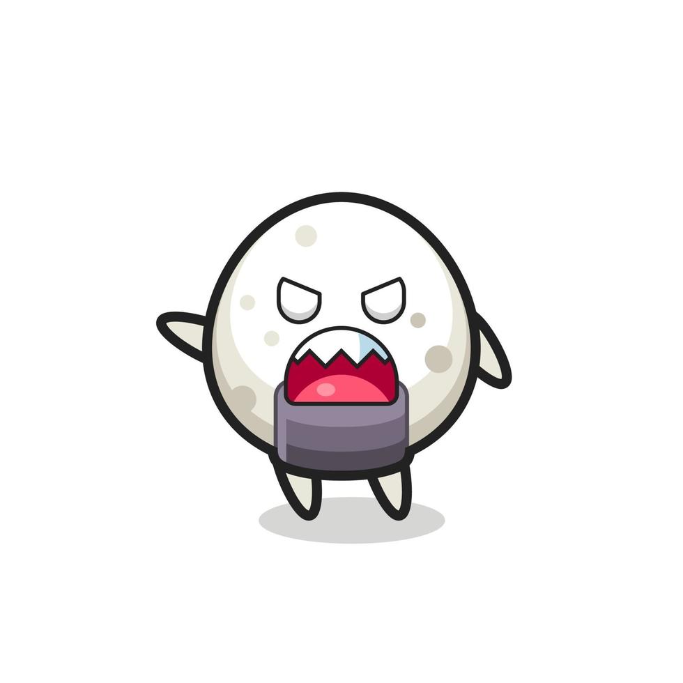 schattige onigiri-cartoon in een heel boze pose vector