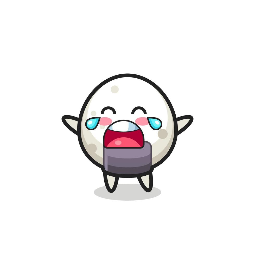 de illustratie van huilende onigiri schattige baby vector