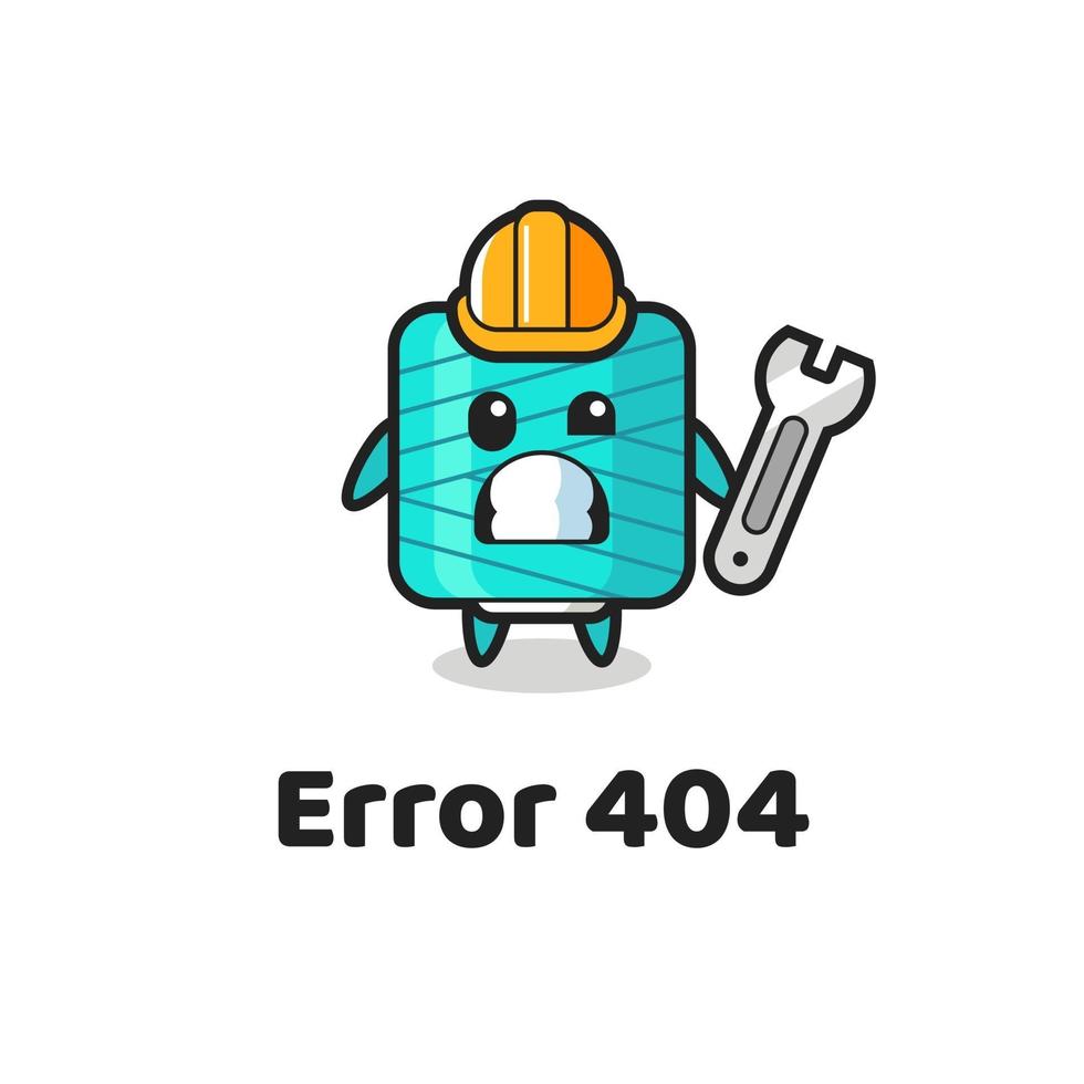 error 404 met de schattige garenspoelmascotte vector