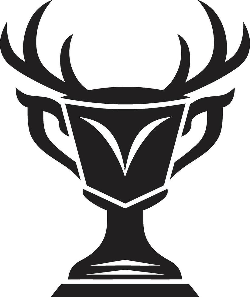 vorstelijk winnend majesteit vector trofee symbool serenade in zwart en wit iconisch trofee logo