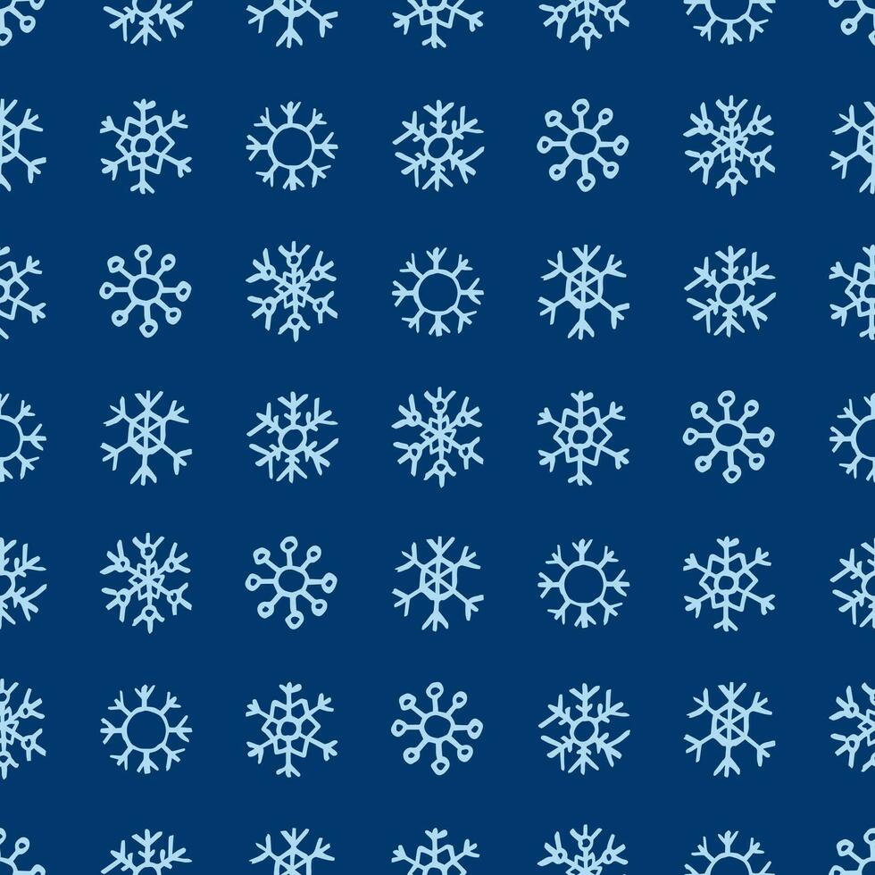naadloos achtergrond van hand- getrokken sneeuwvlokken. Kerstmis en nieuw jaar decoratie elementen. vector illustratie.