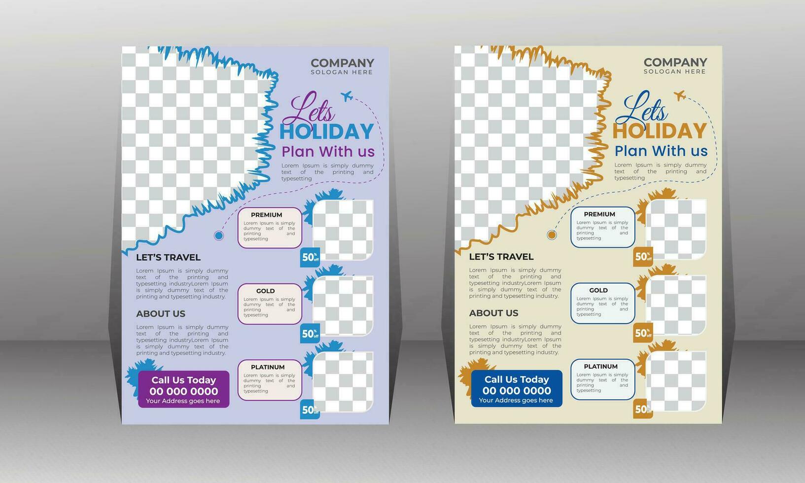 reizen bedrijf poster of folder brochure ontwerp lay-out ruimte voor foto achtergrond. vector