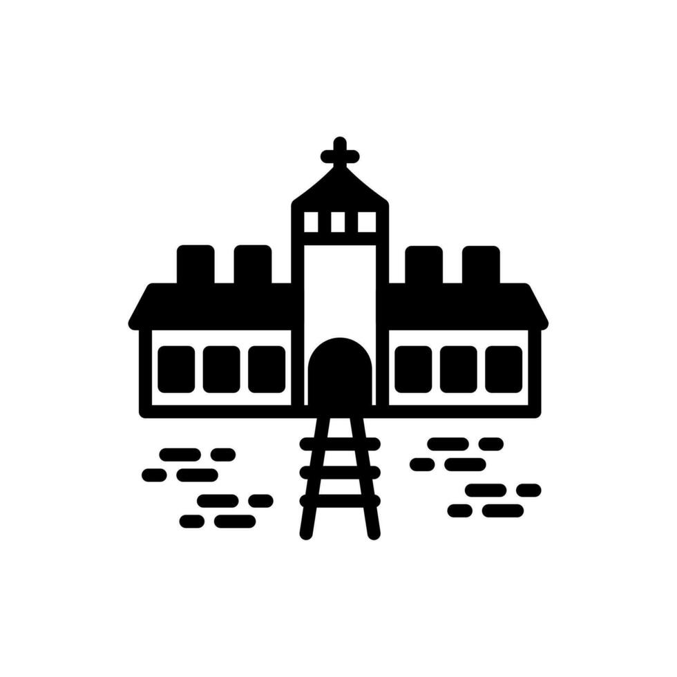 Auschwitz icoon in vector. illustratie vector