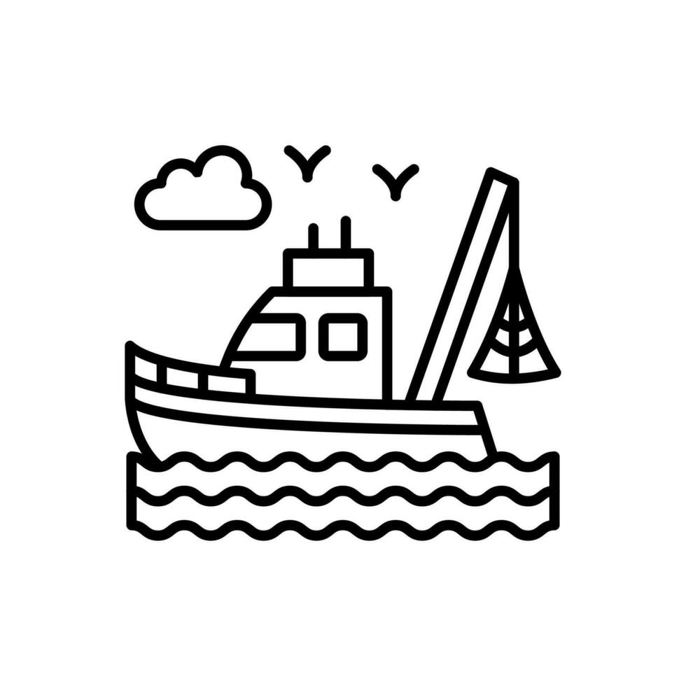 visvangst boot icoon in vector. illustratie vector