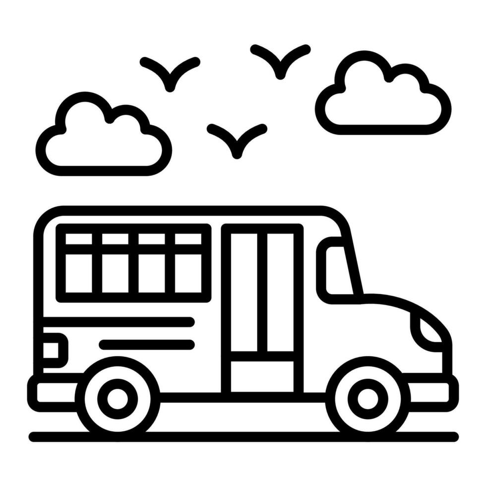 school- bus icoon in vector. illustratie vector