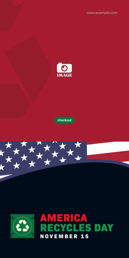 Amerika recycle dag. vector ontwerp van typografie en recycling symbool voor opleiding, campagne, achtergrond, banier