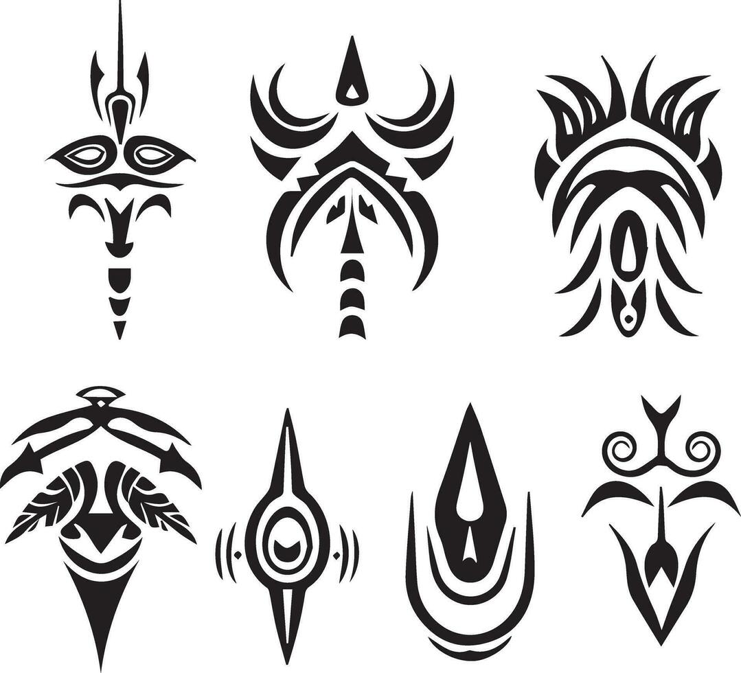 tribal tatoeëren ontwerp vector silhouet illustratie, tribal tatoeëren ontwerp