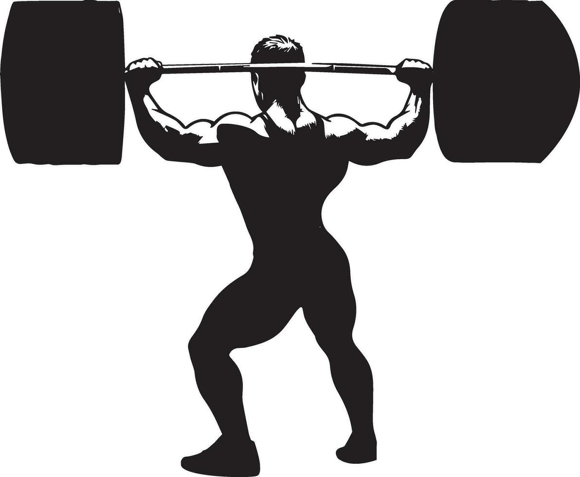 gewichtheffer liften groot barbell vector silhouet 4