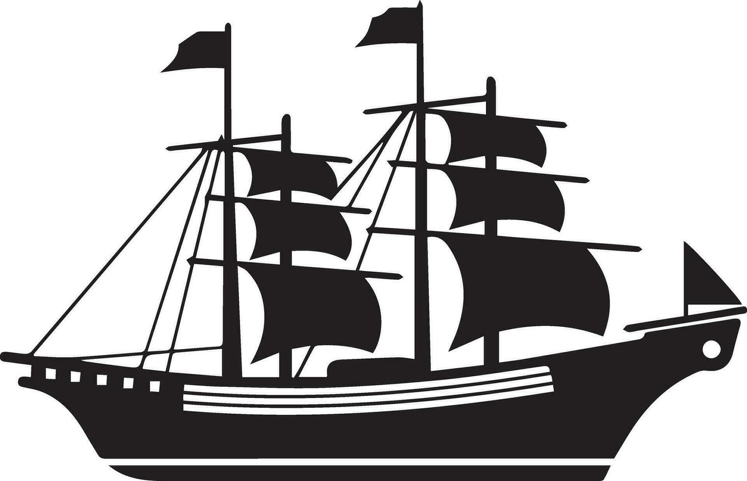 schip vector silhouet illustratie 3