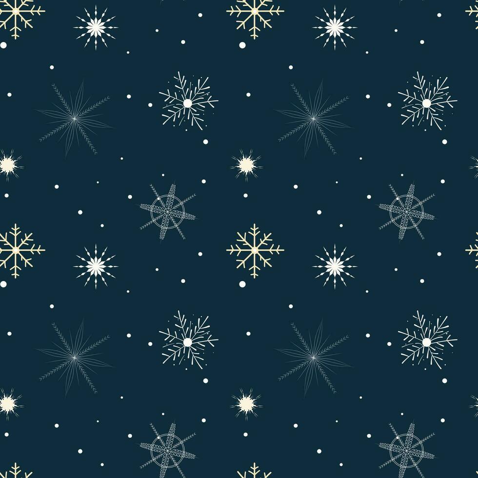 winter naadloos patroon met sneeuwvlokken. Kerstmis vector patroon. winter kaart ontwerp.