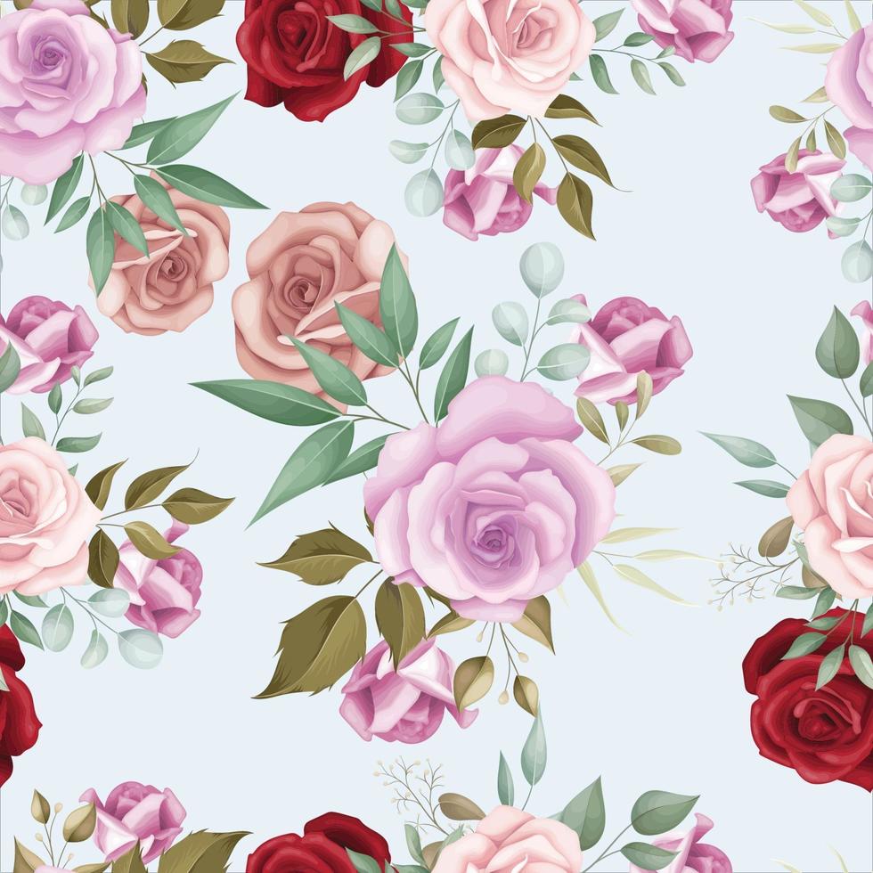 elegant bloemen naadloos patroon met romantische rozen vector