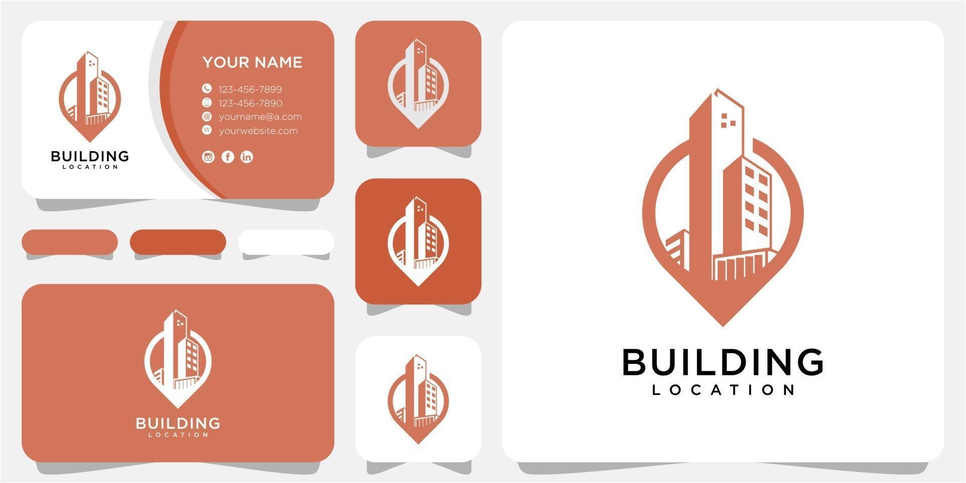 gebouw locatie logo ontwerp inspiratie. gebouw logo-concept. vector
