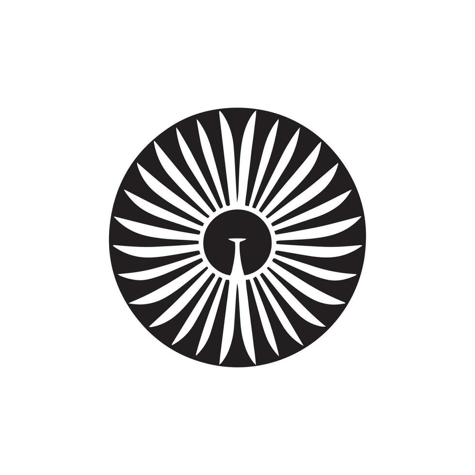 logo van abstract icoon vector silhouet geïsoleerd ontwerp abstract concept in cirkel donker silhouet