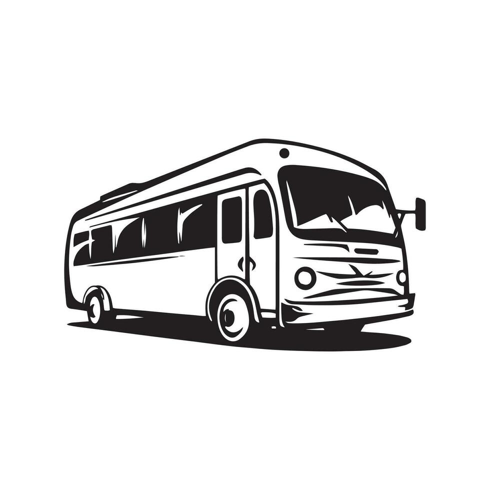 logo van bus icoon vector silhouet geïsoleerd ontwerp school- bus concept