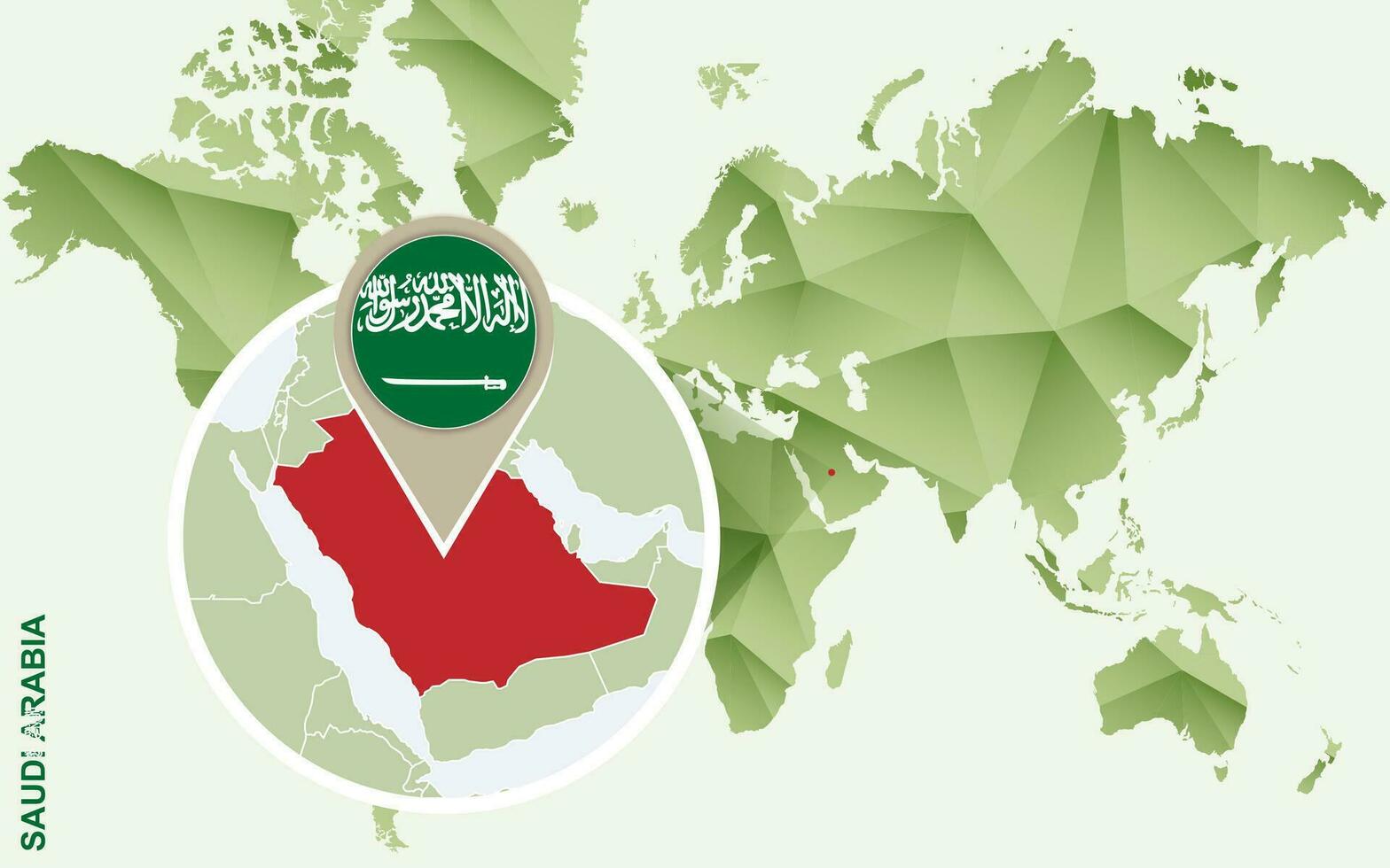 infographic voor saudi Arabië, gedetailleerd kaart van saudi Arabië met vlag. vector