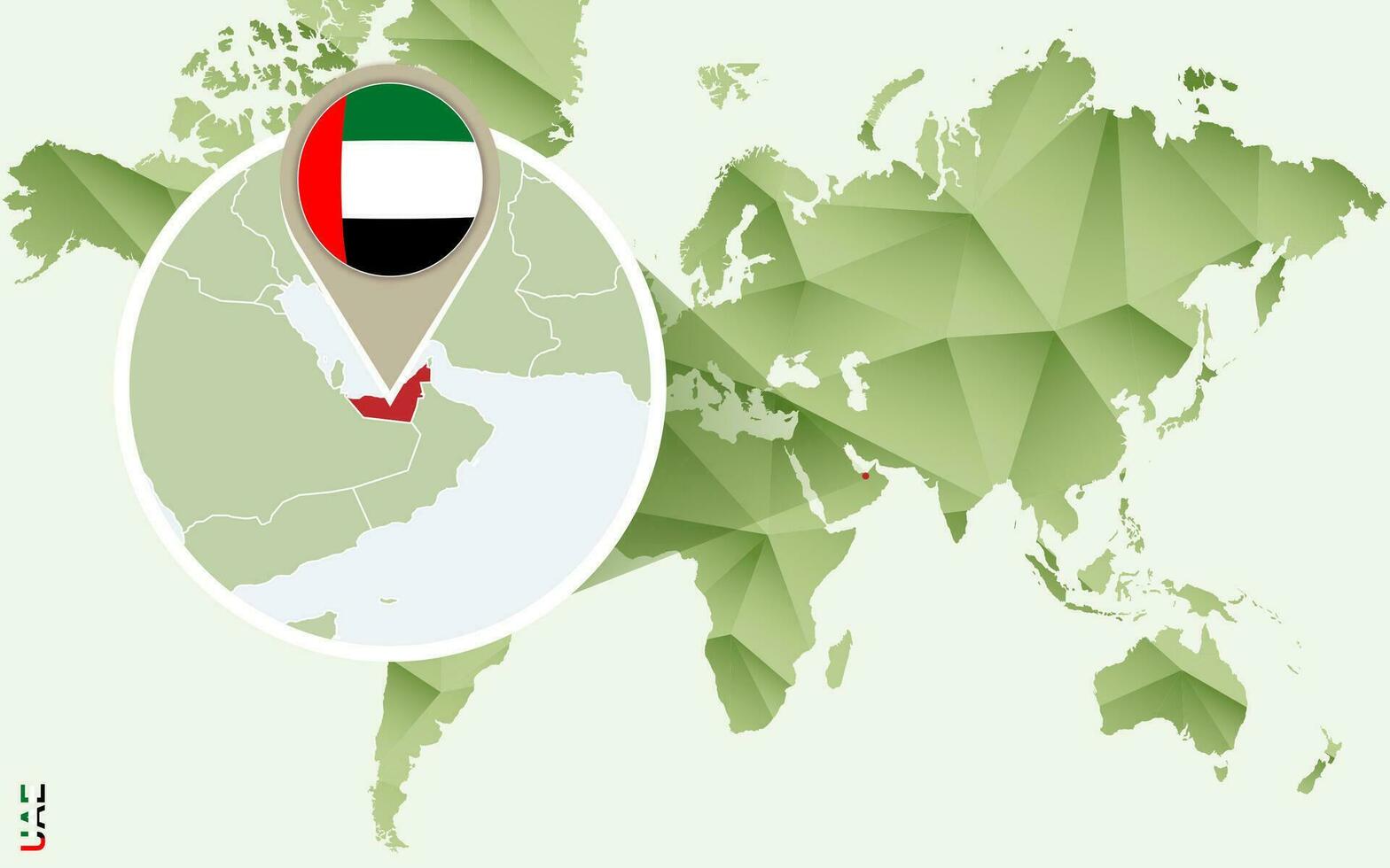 infographic voor Verenigde Arabisch emiraten, gedetailleerd kaart van uae met vlag. vector