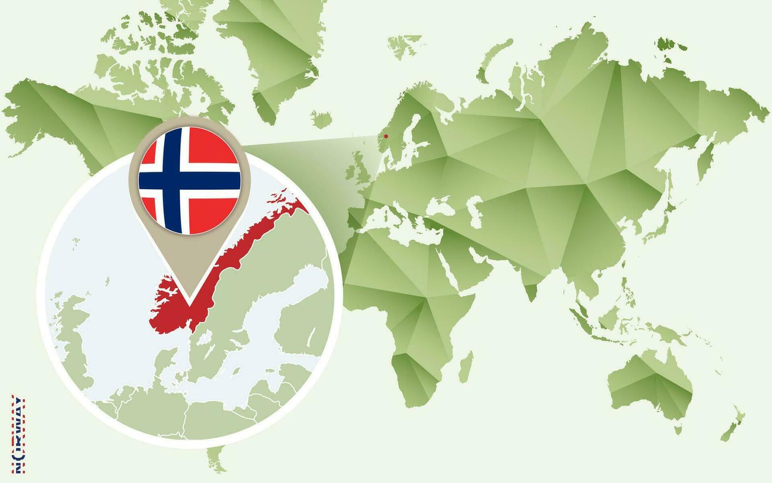 infographic voor Noorwegen, gedetailleerd kaart van Noorwegen met vlag. vector