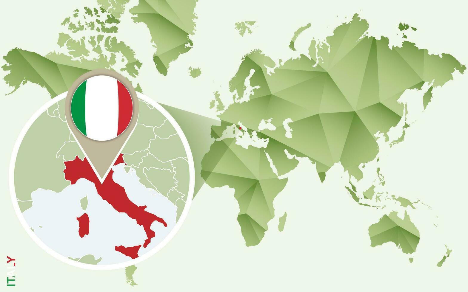 infographic voor Italië, gedetailleerd kaart van Italië met vlag. vector