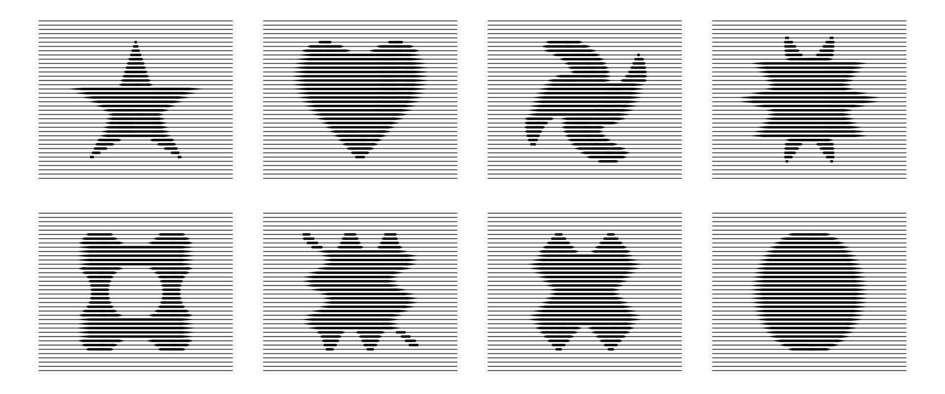 y2k elementen set. de effect van halftone hologram lijnen. modern vector illustratie Aan wit achtergrond.