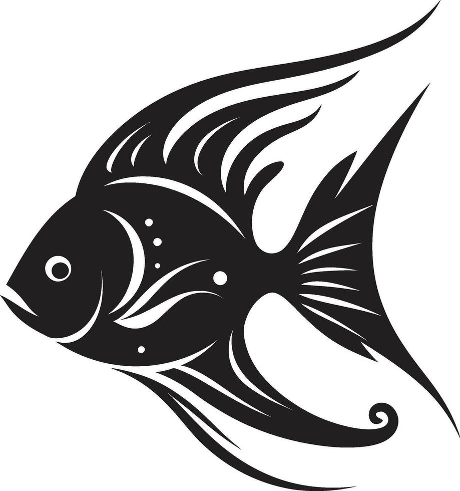 maanvissen embleem zwart logo ontwerp icoon zwart maanvissen symbool vector kunst schittering