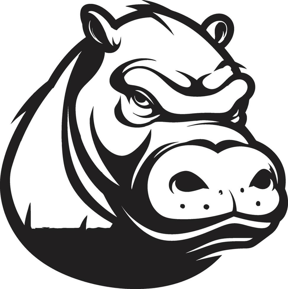 nijlpaard silhouet met stijl hedendaags nijlpaard logo inspiratie vector