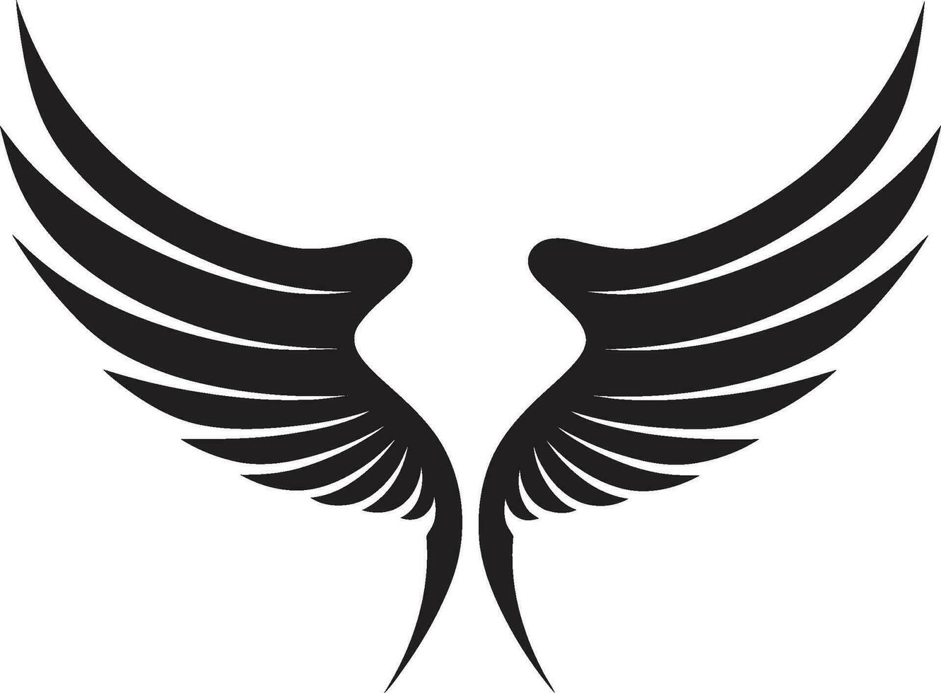emblematisch engelachtig kalmte logo silhouet elegant vlucht uitmuntendheid modern embleem vector