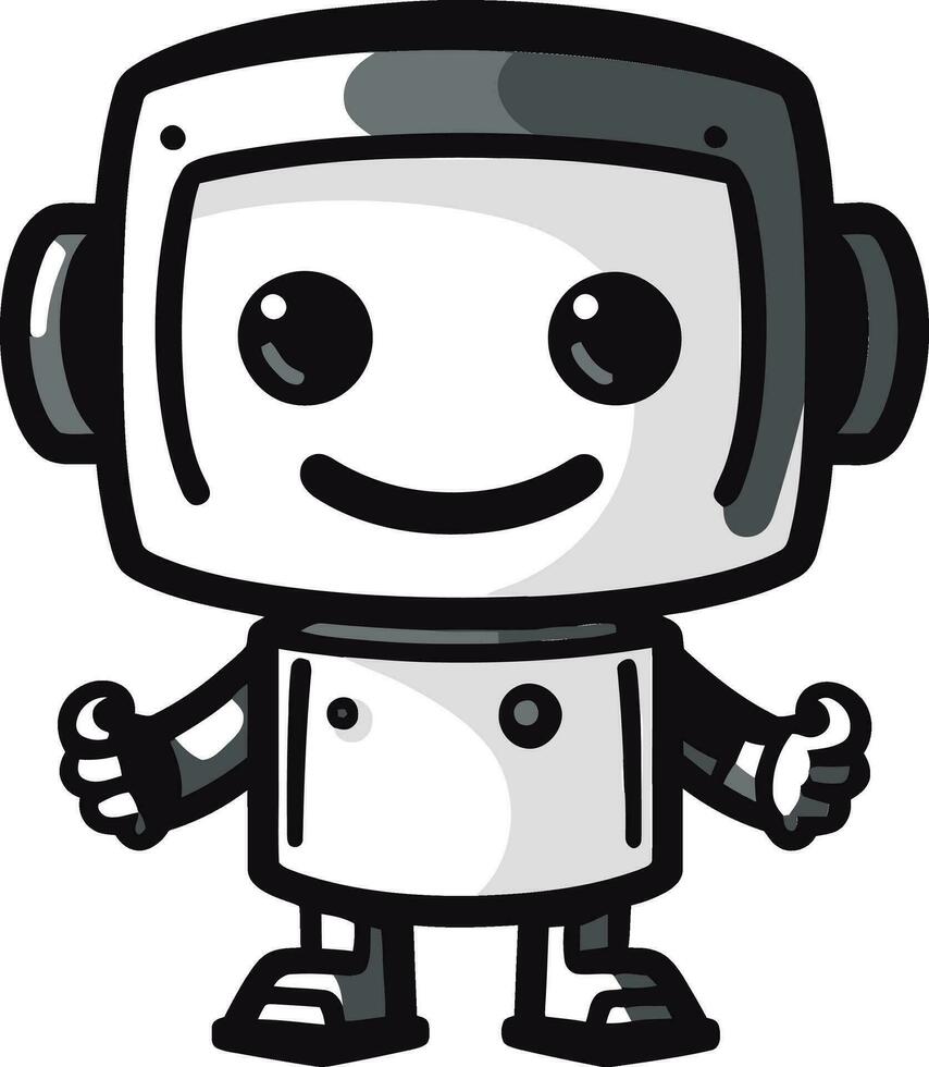 heimelijk mini bot elegant embleem in vector kosmisch byte maatje ruimte leeftijd mascotte icoon