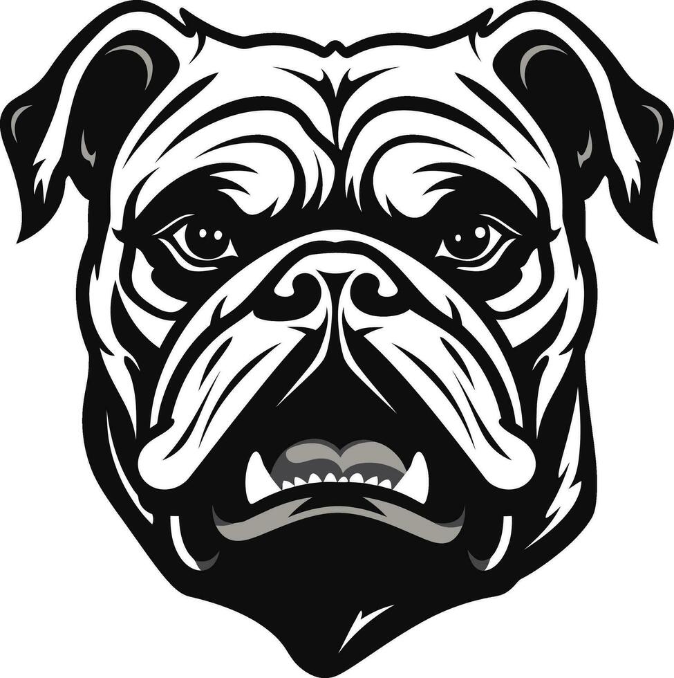 zwart schoonheid bulldog logo meesterschap voortreffelijk hond kunst bulldog in zwart vector