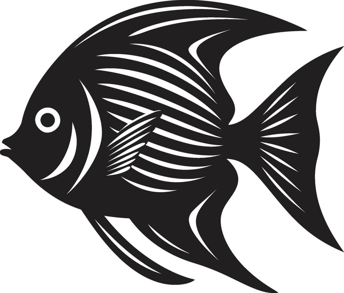 zwart vector kunstenaarstalent maanvissen embleem bevallig maanvissen symbool zwart logo ontwerp