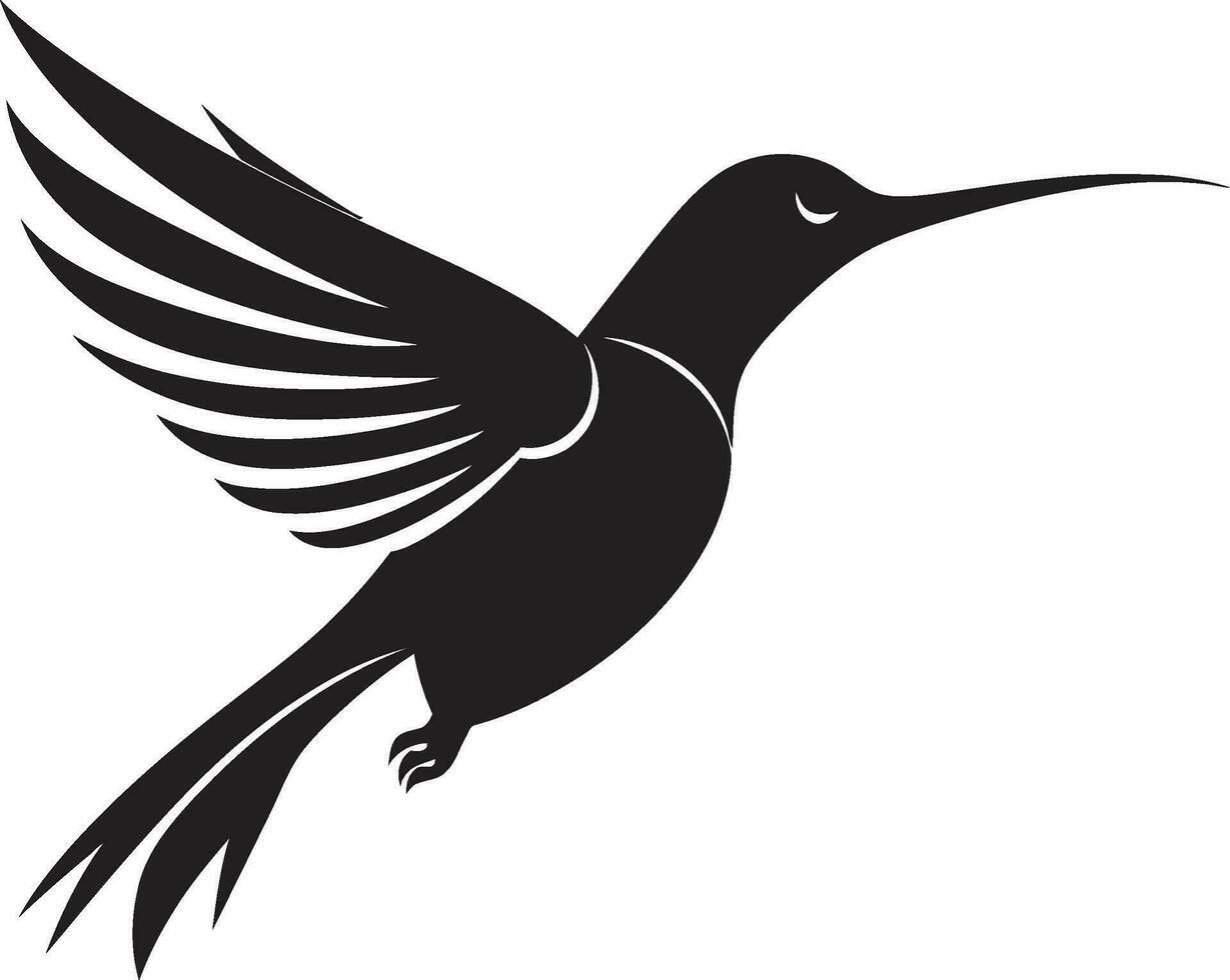 majestueus kolibrie grafisch kolibrie silhouet in beweging vector
