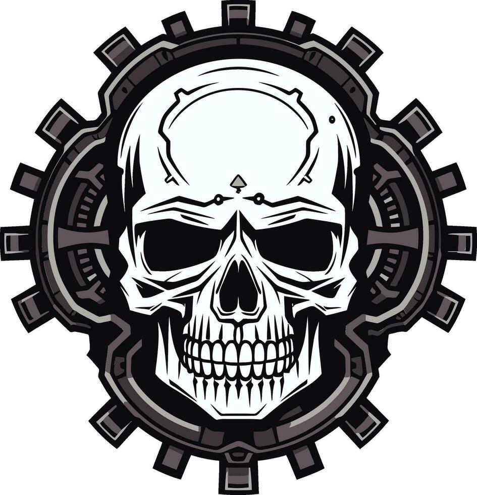 steampunk geïnspireerd schedel symbool een tijdloos fusie mechanisch wonder de robot schedel logo vector