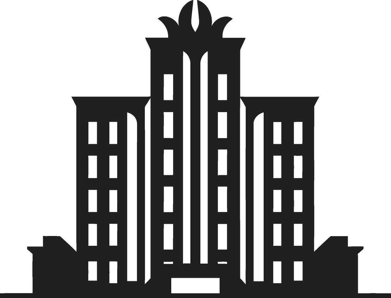 bouwkundig charme zwart appartement logo schittering elegant residentie in de stad zwart vector kunst