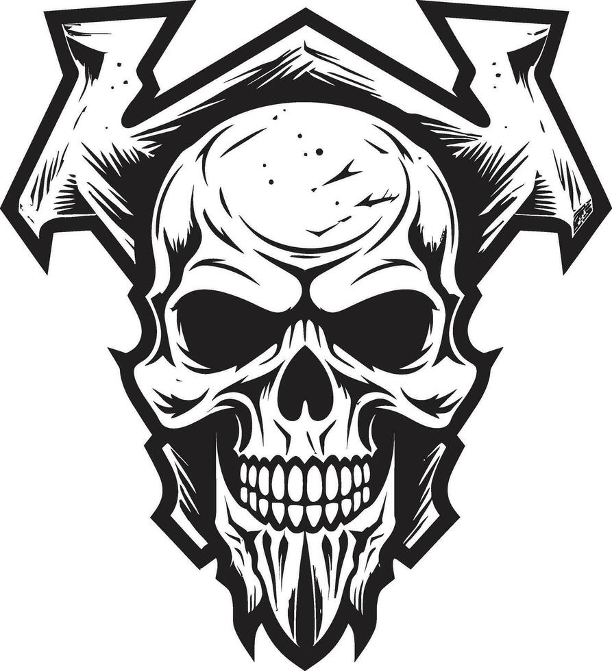 skelet- tovenarij een cryptisch vector hoofd ebon raadsel een elegant schedel logo
