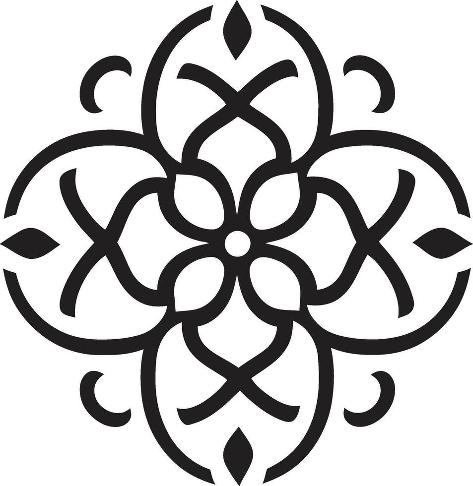 iconisch midden- oostelijk schoonheid onthuld zwart vector icoon bloemen fusie in monochroom Arabisch embleem met bloemen