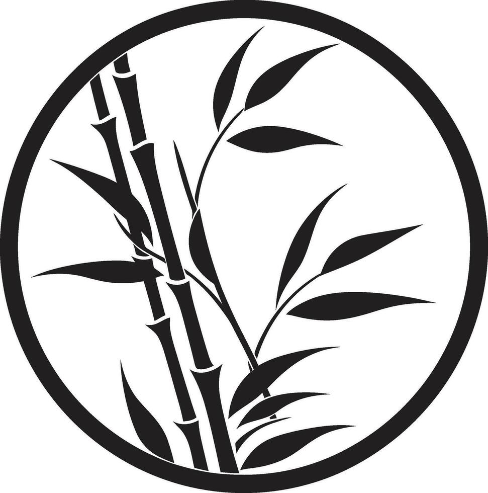 elegant aard tintje in zwart rustig bamboe logo bamboe logo meesterschap in zwart botanisch uitmuntendheid met bamboe fabriek ontwerp vector