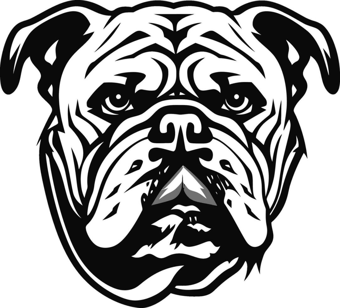 vector kunstenaarstalent bulldog embleem in zwart bulldog macht zwart logo ontwerp met icoon