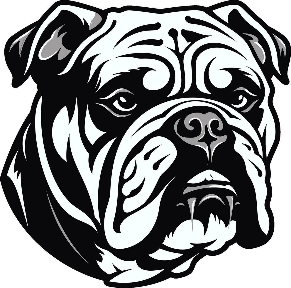 bulldog macht zwart logo ontwerp met icoon zwart en stoutmoedig bulldog vector icoon