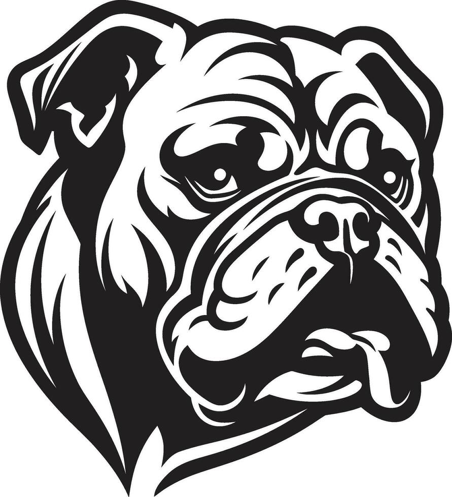 zwart schoonheid bulldog logo meesterschap voortreffelijk hond kunst bulldog in zwart vector