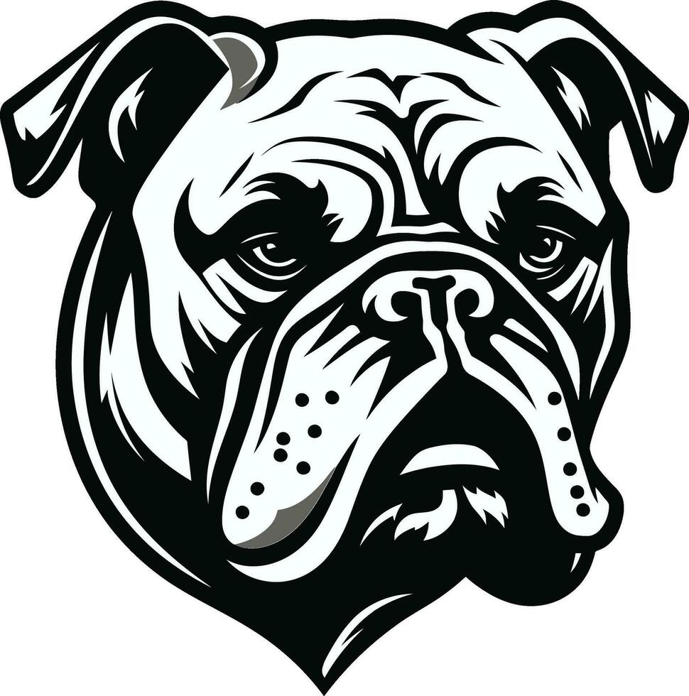 zwart en stoutmoedig bulldog vector icoon iconisch sterkte zwart logo met bulldog