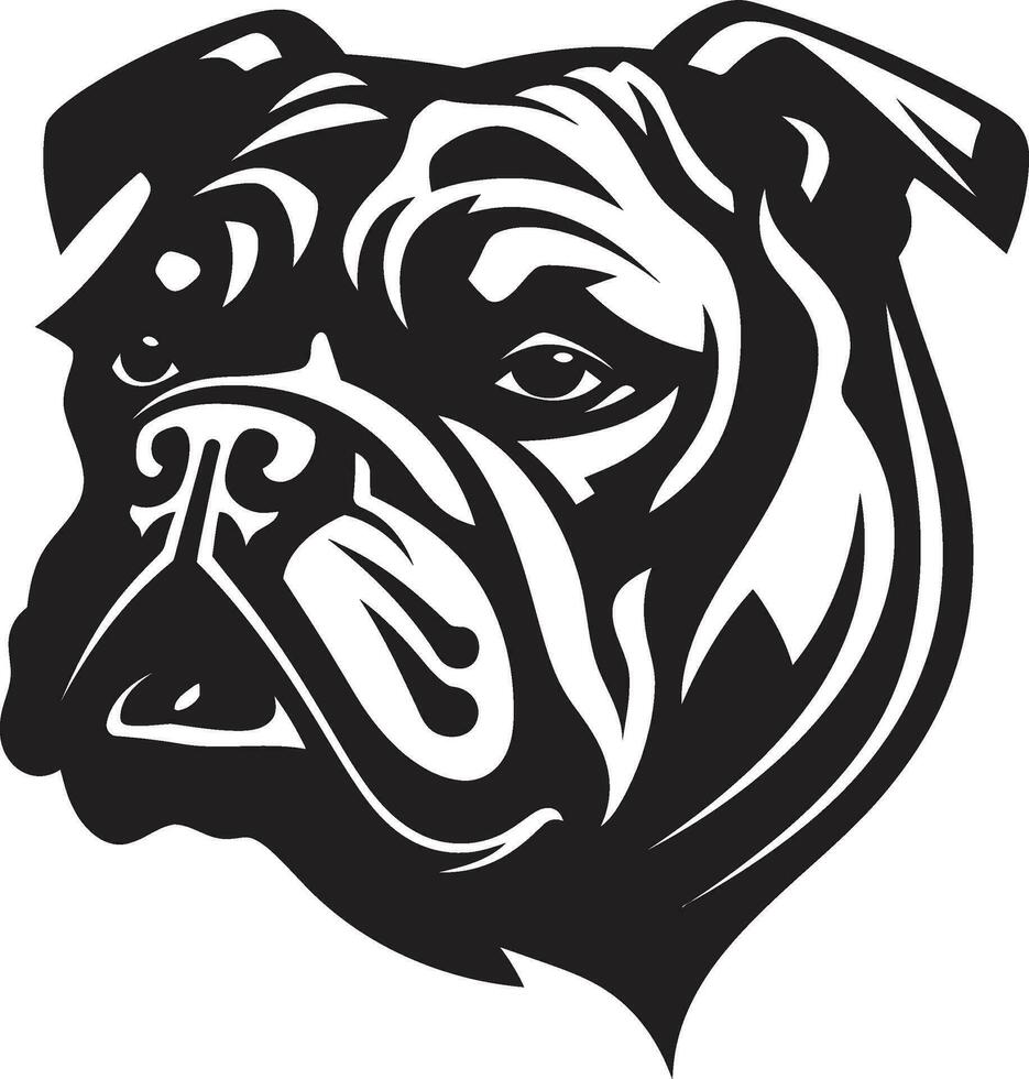 zegevierend bulldog zwart logo ontwerp meesterwerk bulldog majesteit iconisch embleem in zwart vector