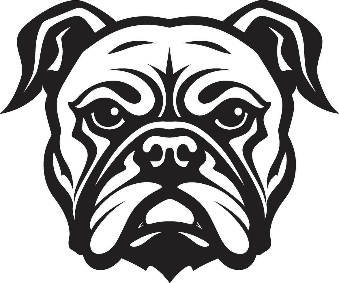 iconisch sterkte ontketend zwart embleem ontwerp zwart en dynamisch bulldog vector symbool