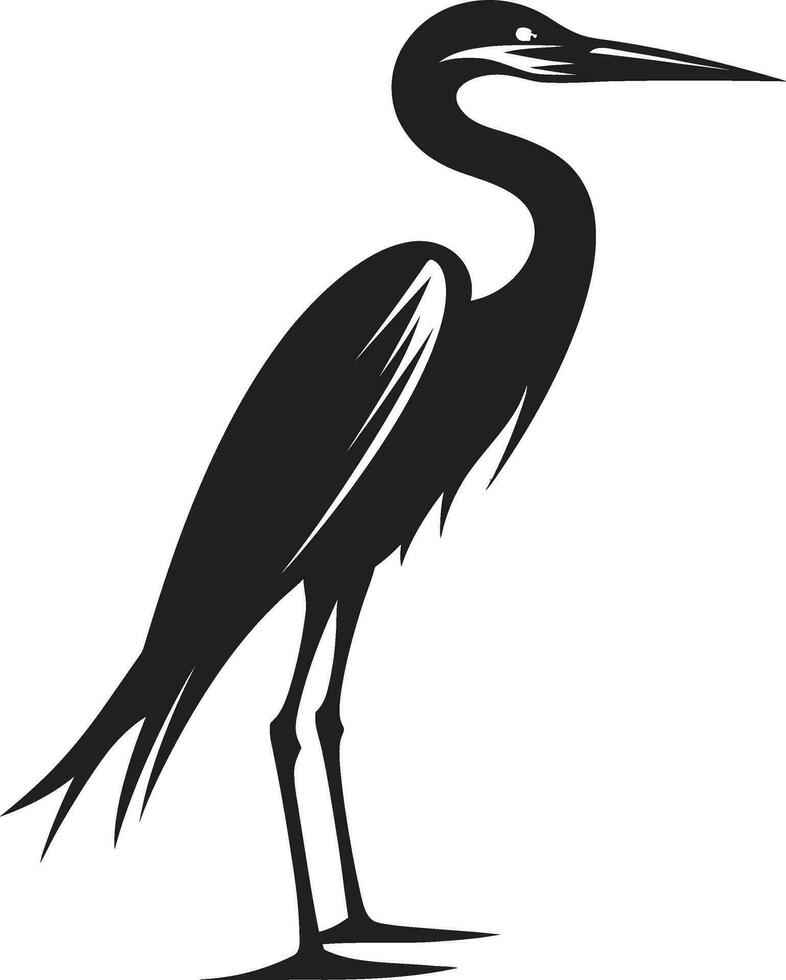 minimalistisch reiger icoon in zwart reiger logo met een modern tintje vector