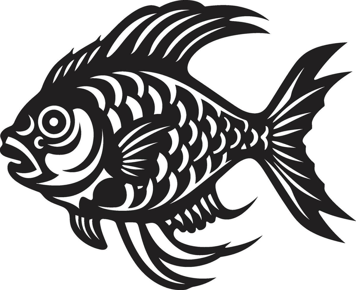 anatomie van de diep vis bot vector icoon skelet- onderzees wereld vis logo ontwerp