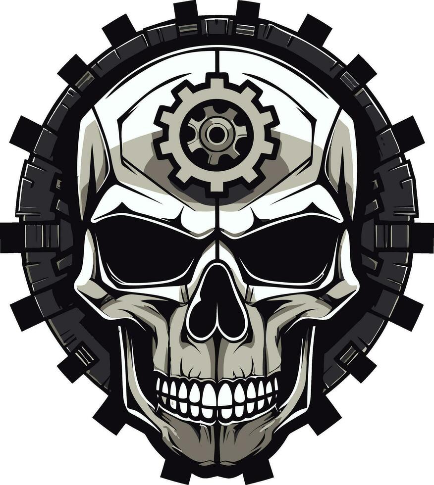 cyber gotisch schedel icoon de mengsel van tijdperken abstract robo schedel een digitaal odyssee vector