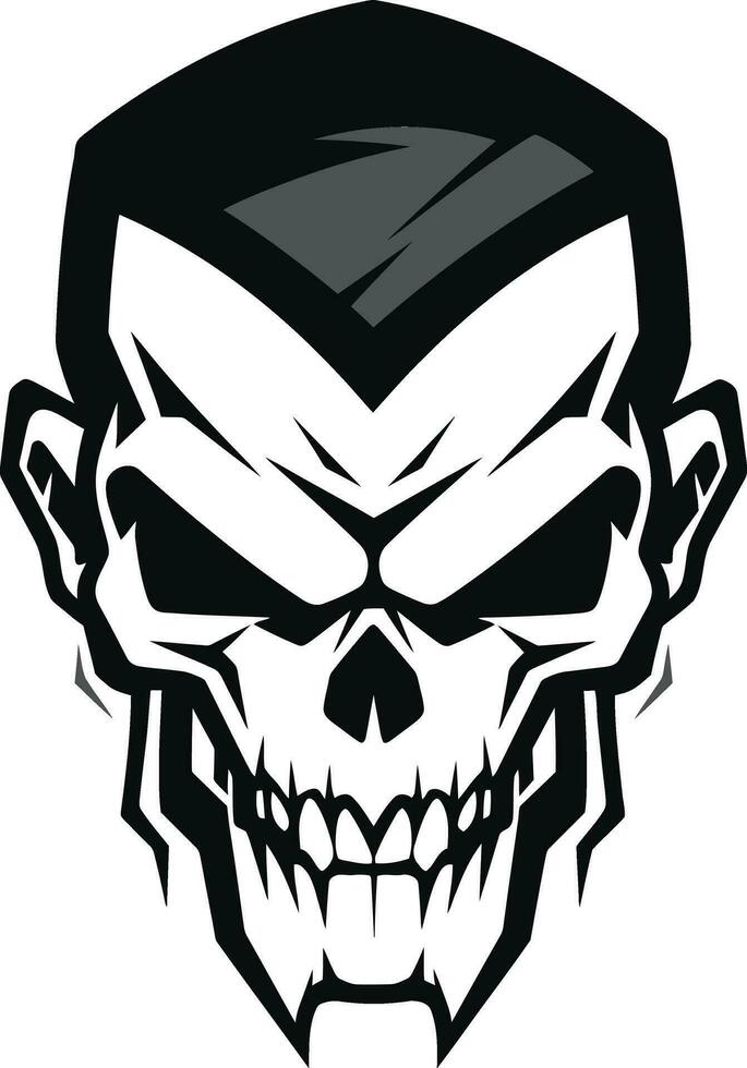 skelet- geheim mysticus vector logo draaikolk van schaduwen donker schedel Mark