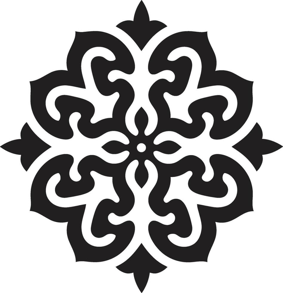meetkundig meesterschap onthuld Arabisch bloemen logo zwart logo charme Arabisch bloemen tegels ontwerp in vector