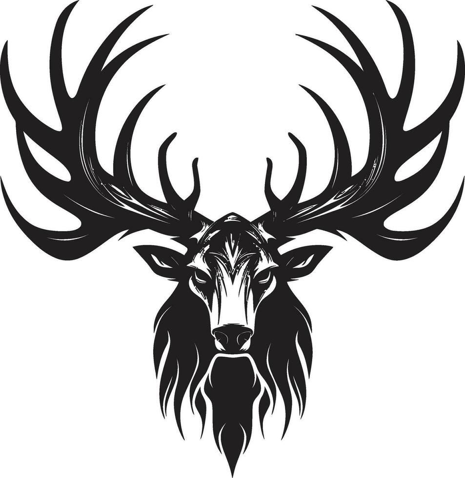 strak eland embleem voor stoutmoedig branding eland silhouet met minimalistisch flair vector