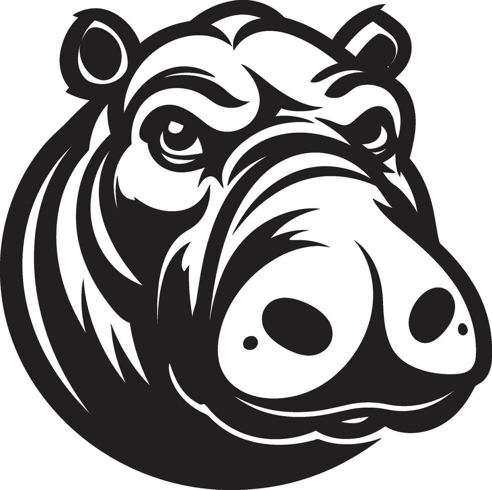 abstract nijlpaard logo met stijl nijlpaard in vector kunstvorm